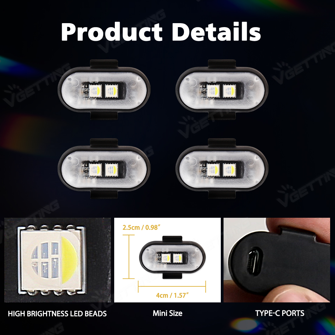 4 Uds Mini Drone luz estrobosc - Drone Strobe Light reseña y precio